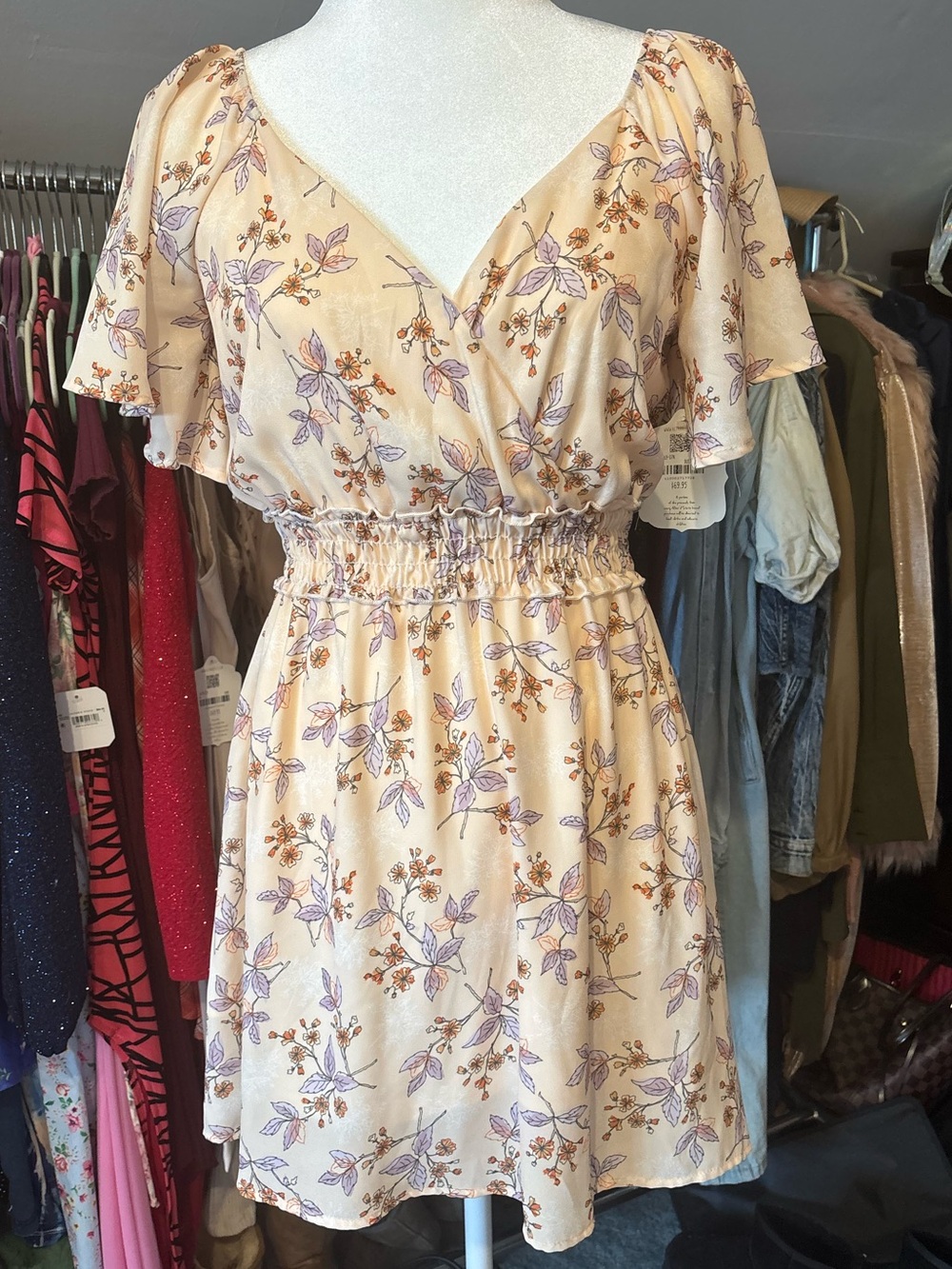 Altar’d State Floral Cream Mini Dress